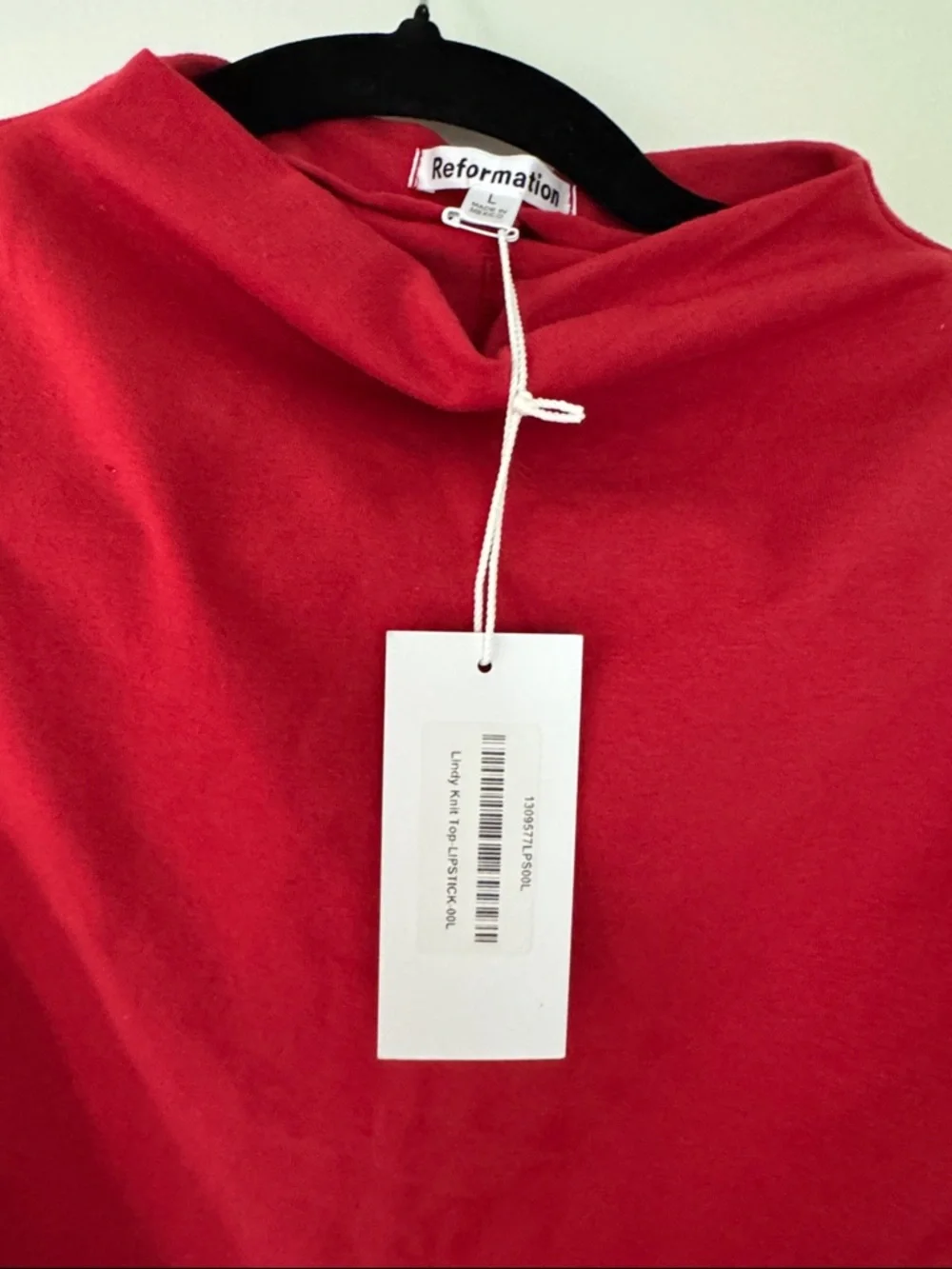 NWT Reformation Lipstick Red Mock Neck Sleeveless Tank - Picture 2 of 4